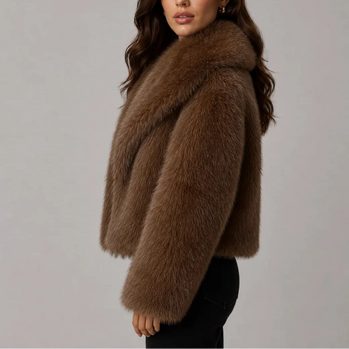 Women's Cropped Faux Fur Jacket