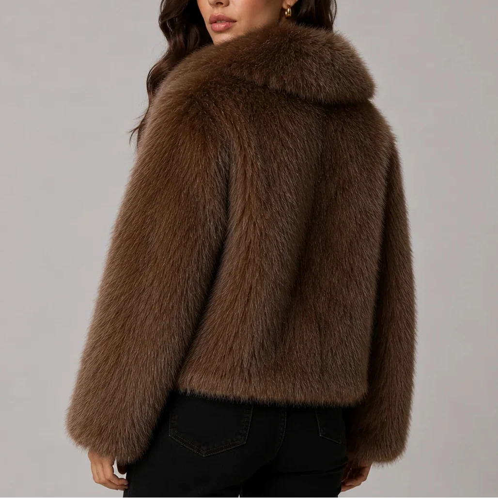 Women's Cropped Faux Fur Jacket