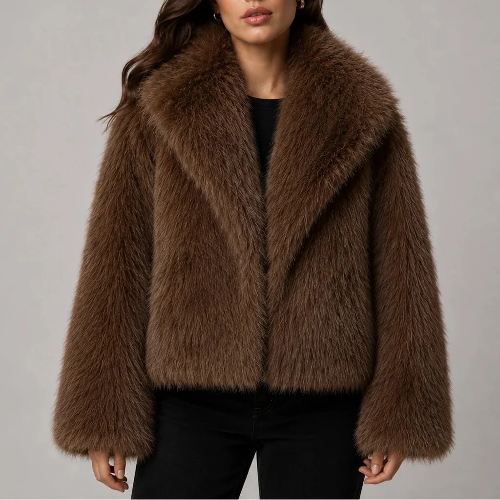 Women's Cropped Faux Fur Jacket