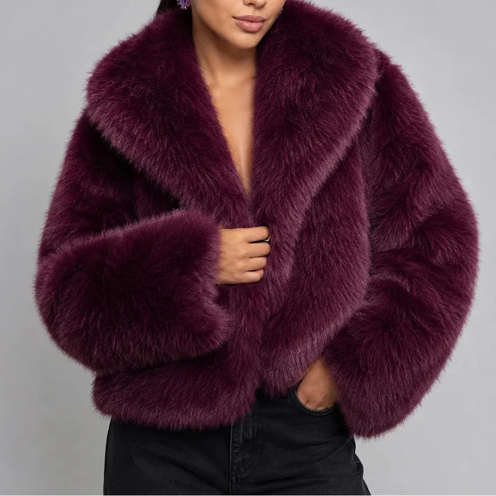 Women's Cropped Faux Fur Jacket