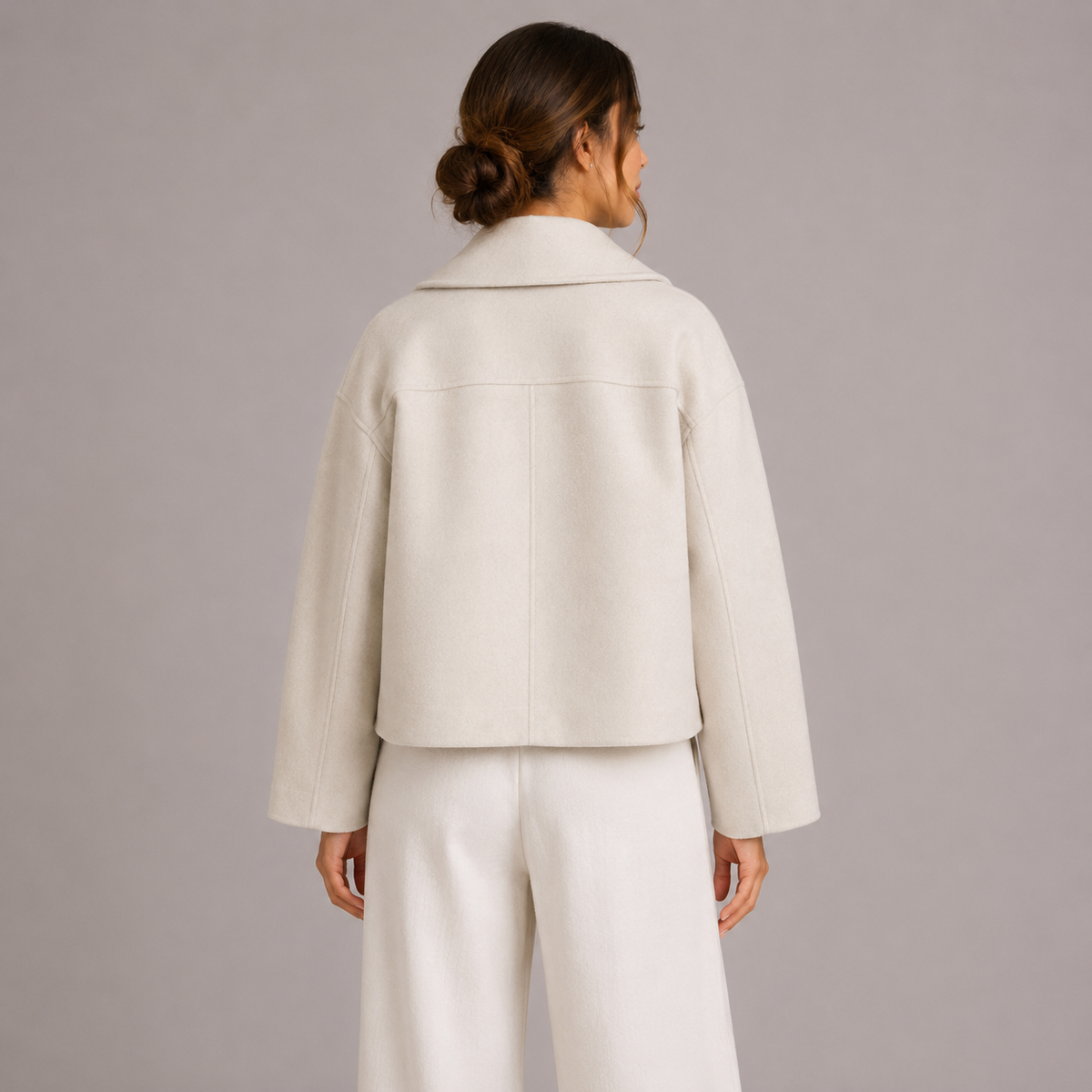 Women's Cropped Double-Breasted Fitted Jacket