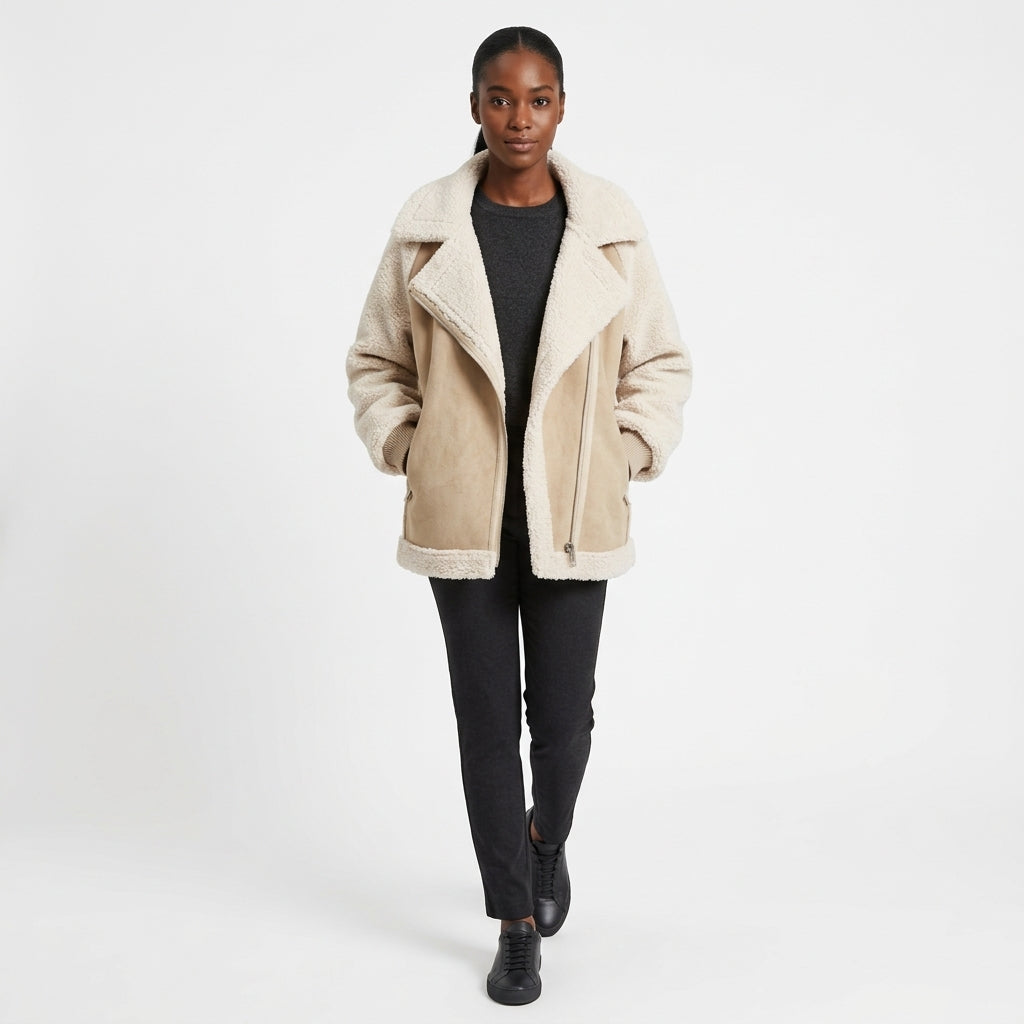Women's Oversized Faux Shearling Jacket
