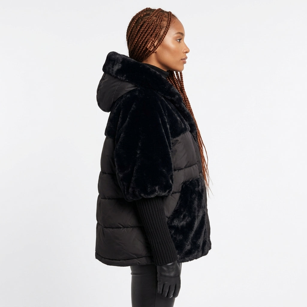 Women's Oversized Faux Fur Hooded Puffer Coat