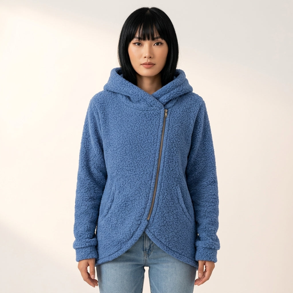 Women's Asymmetric Zip Fleece Hoodie