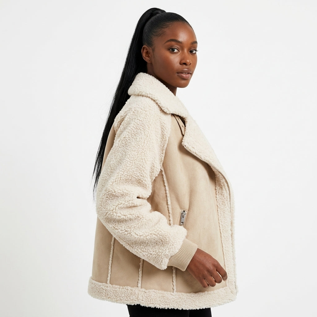 Women's Oversized Faux Shearling Jacket