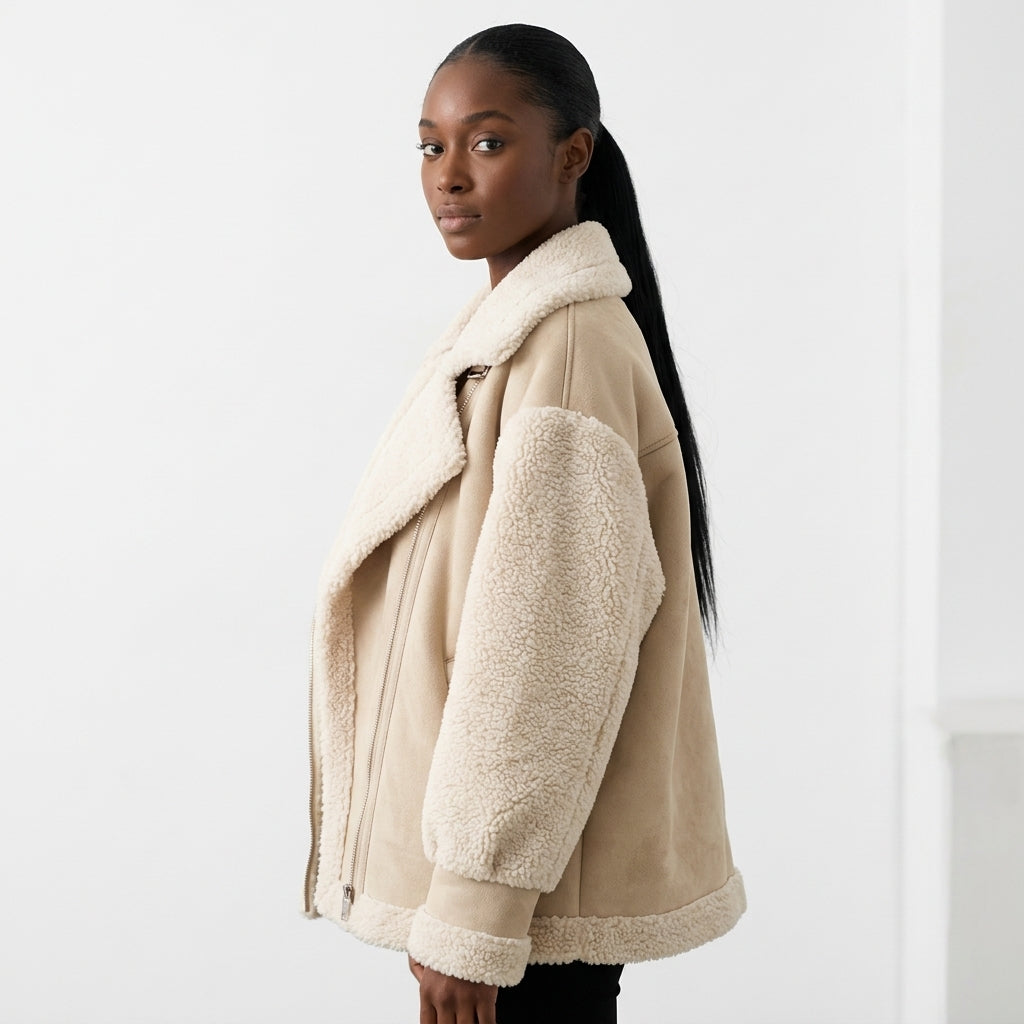 Women's Oversized Faux Shearling Jacket