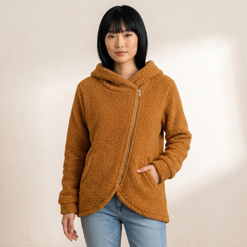 Women's Asymmetric Zip Fleece Hoodie