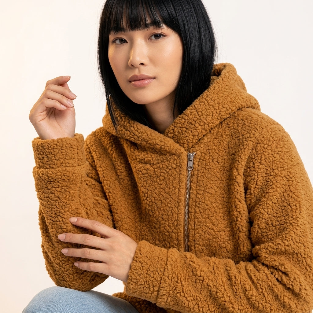 Women's Asymmetric Zip Fleece Hoodie