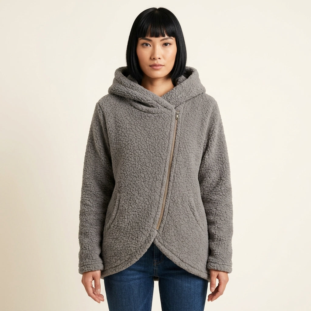 Women's Asymmetric Zip Fleece Hoodie