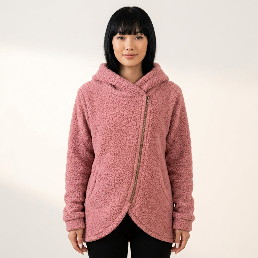 Women's Asymmetric Zip Fleece Hoodie