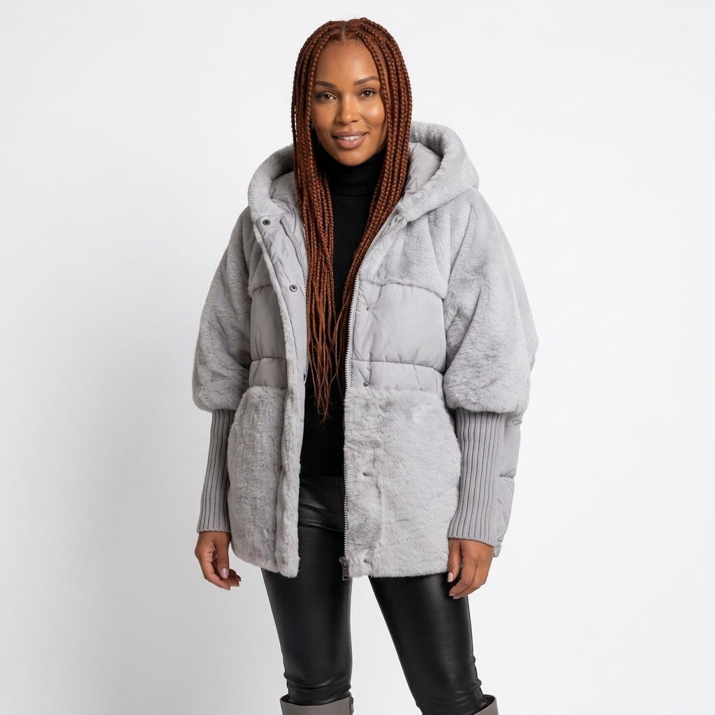 Women's Oversized Faux Fur Hooded Puffer Coat