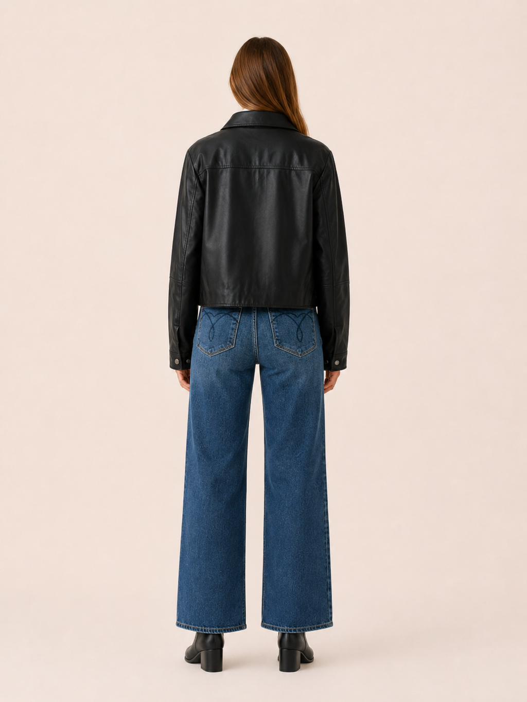 Women's Cropped Snap Front Collared Jacket