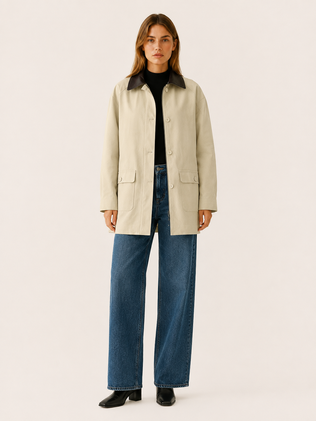 Women's Contrast Collar Barn Jacket