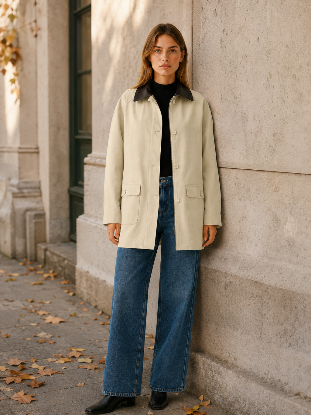 Women's Contrast Collar Barn Jacket