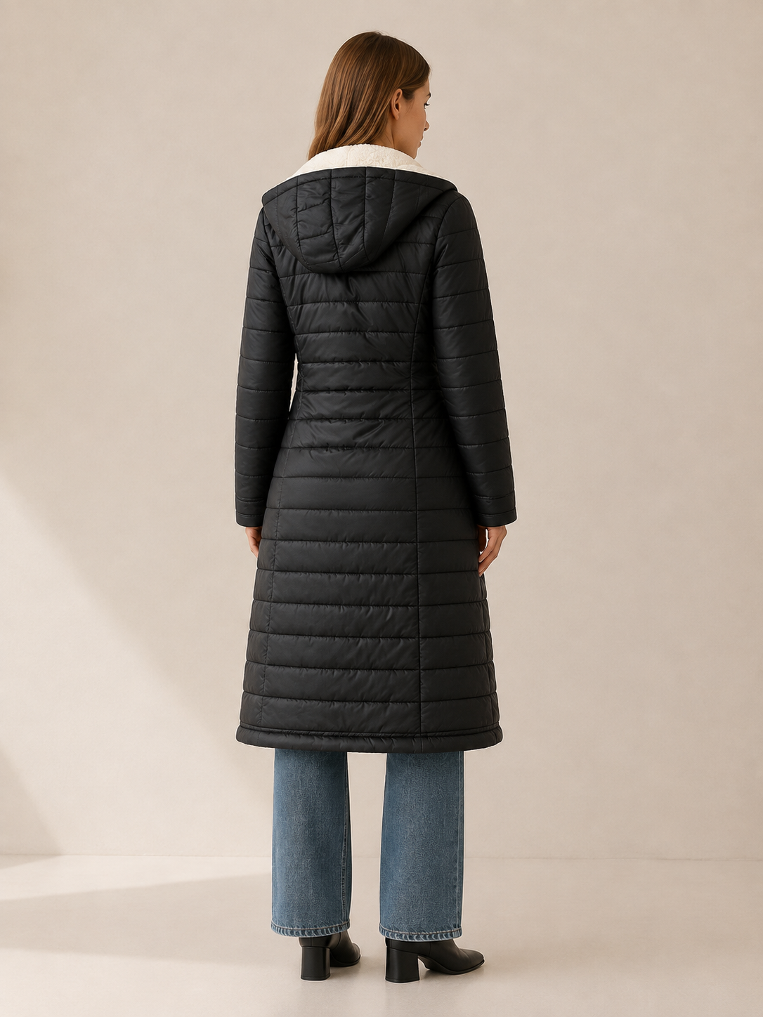 Women's Longline Hooded Puffer Coat