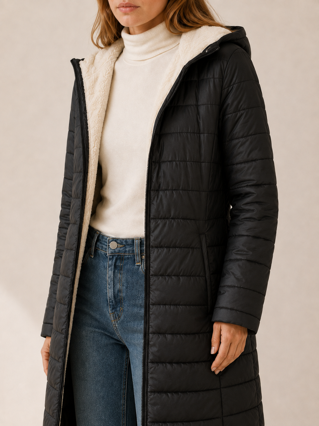 Women's Longline Hooded Puffer Coat
