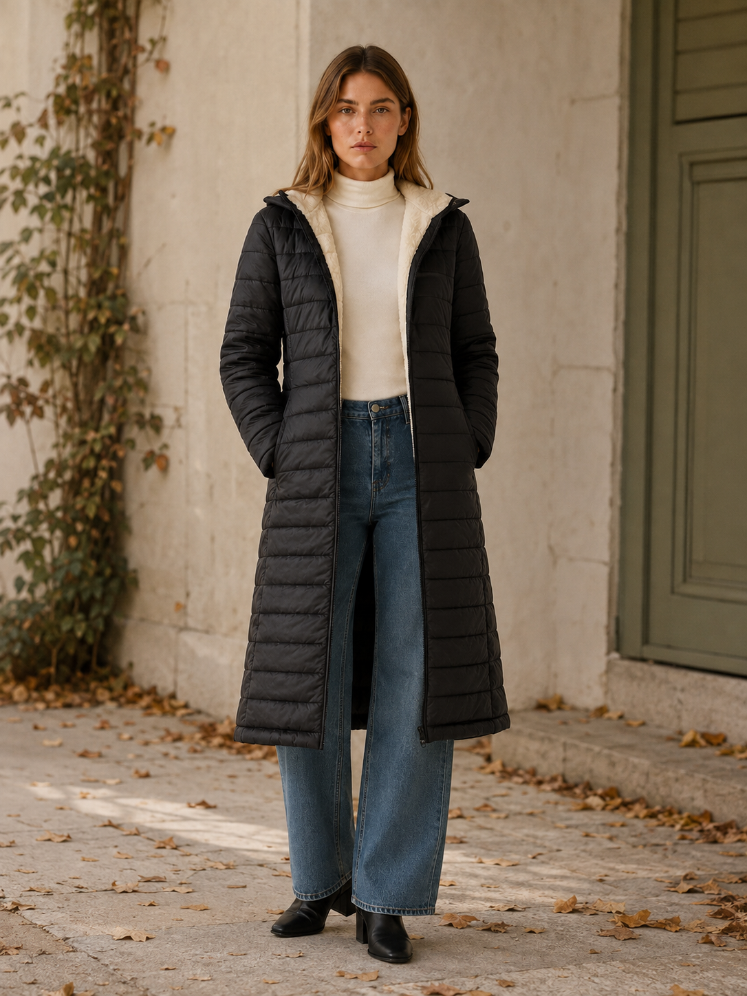 Women's Longline Hooded Puffer Coat