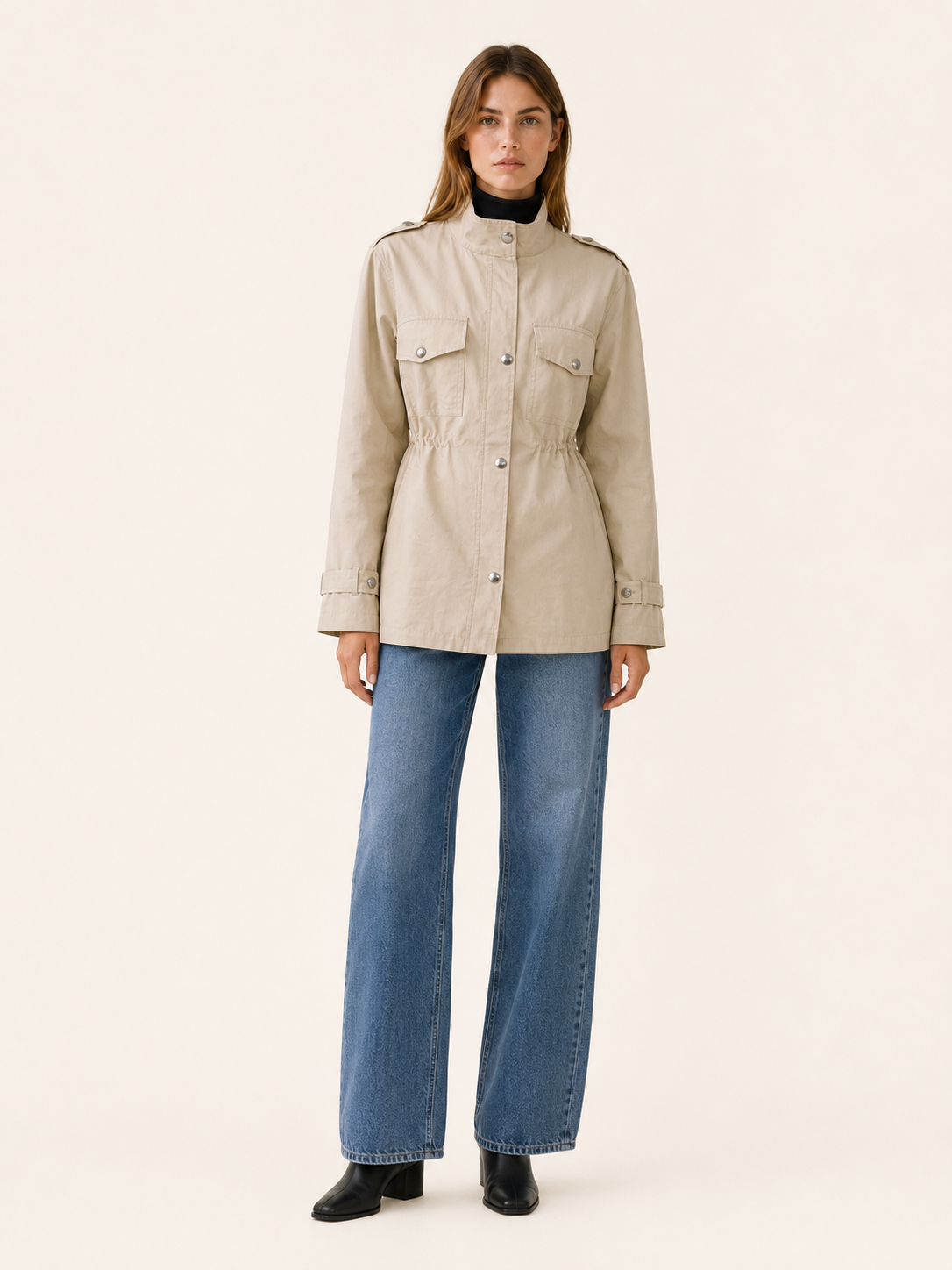 Women's Shawl Collar Tie Waist Winter Coat