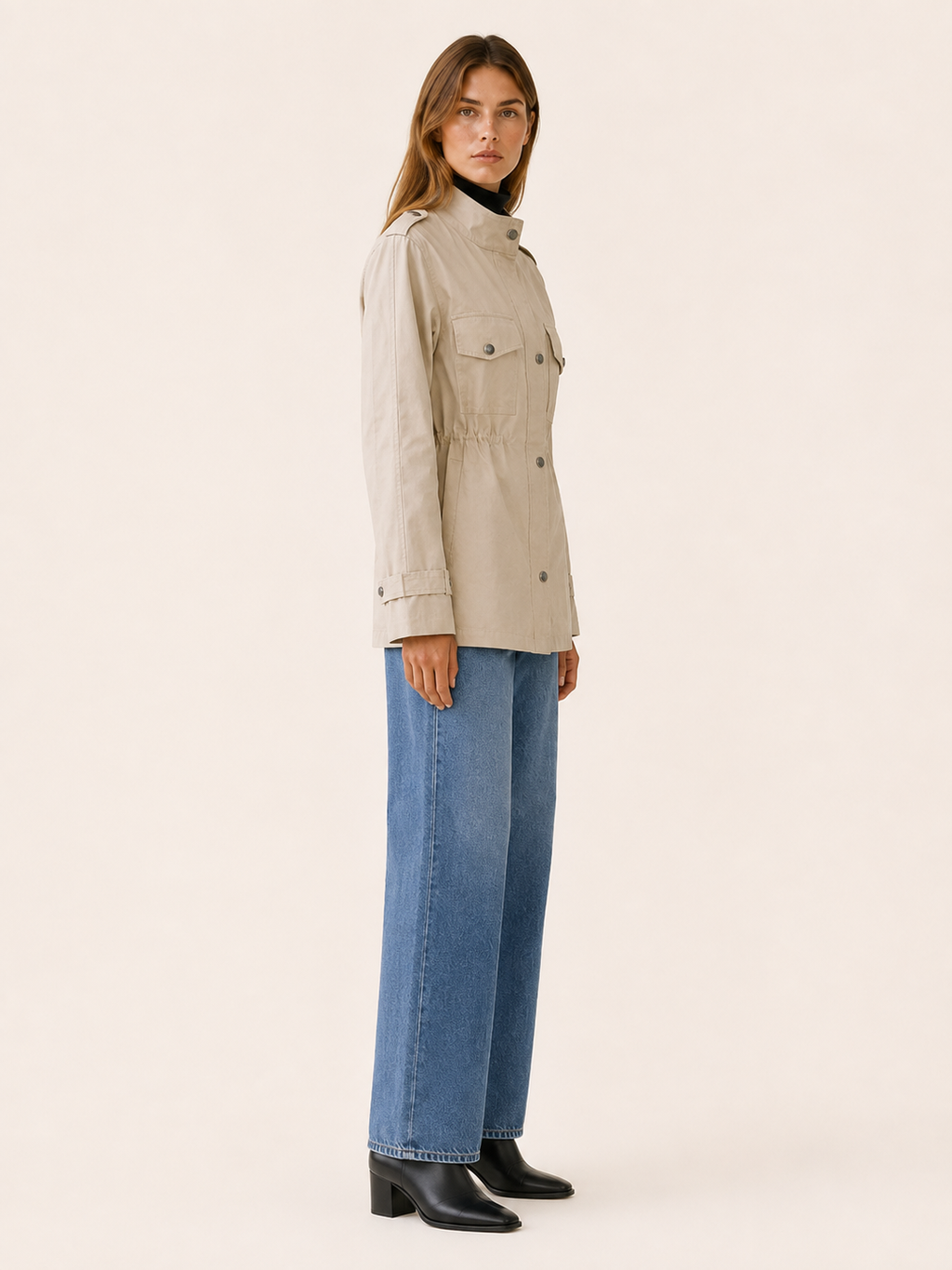 Women's Shawl Collar Tie Waist Winter Coat