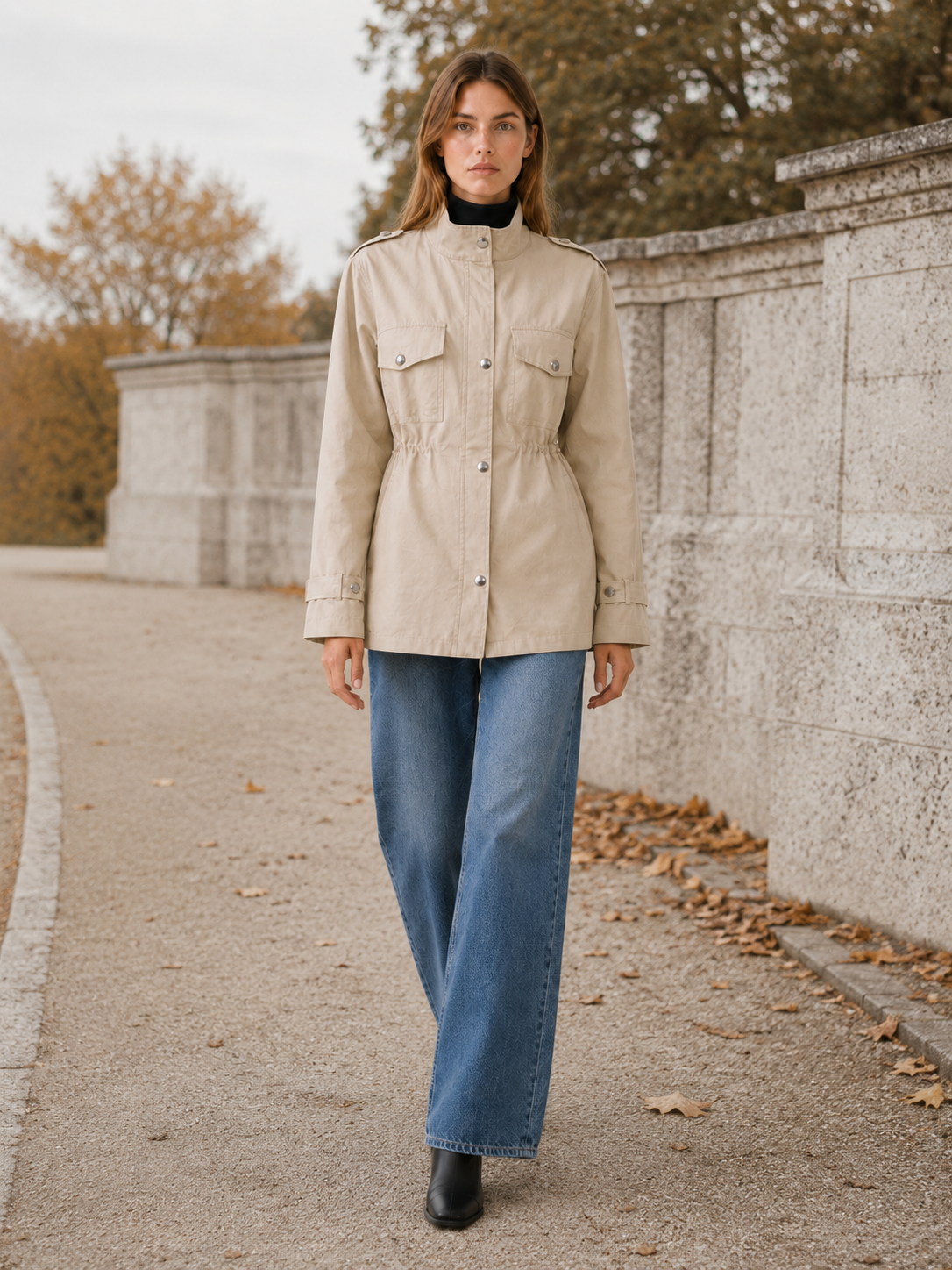 Women's Shawl Collar Tie Waist Winter Coat