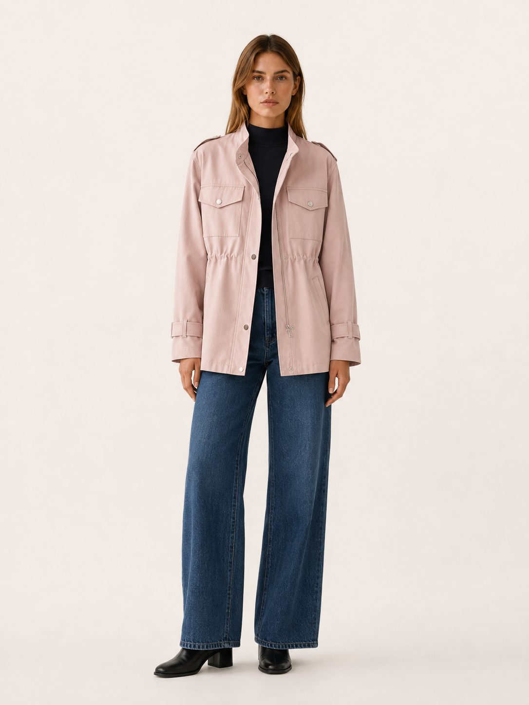Women's Shawl Collar Tie Waist Winter Coat