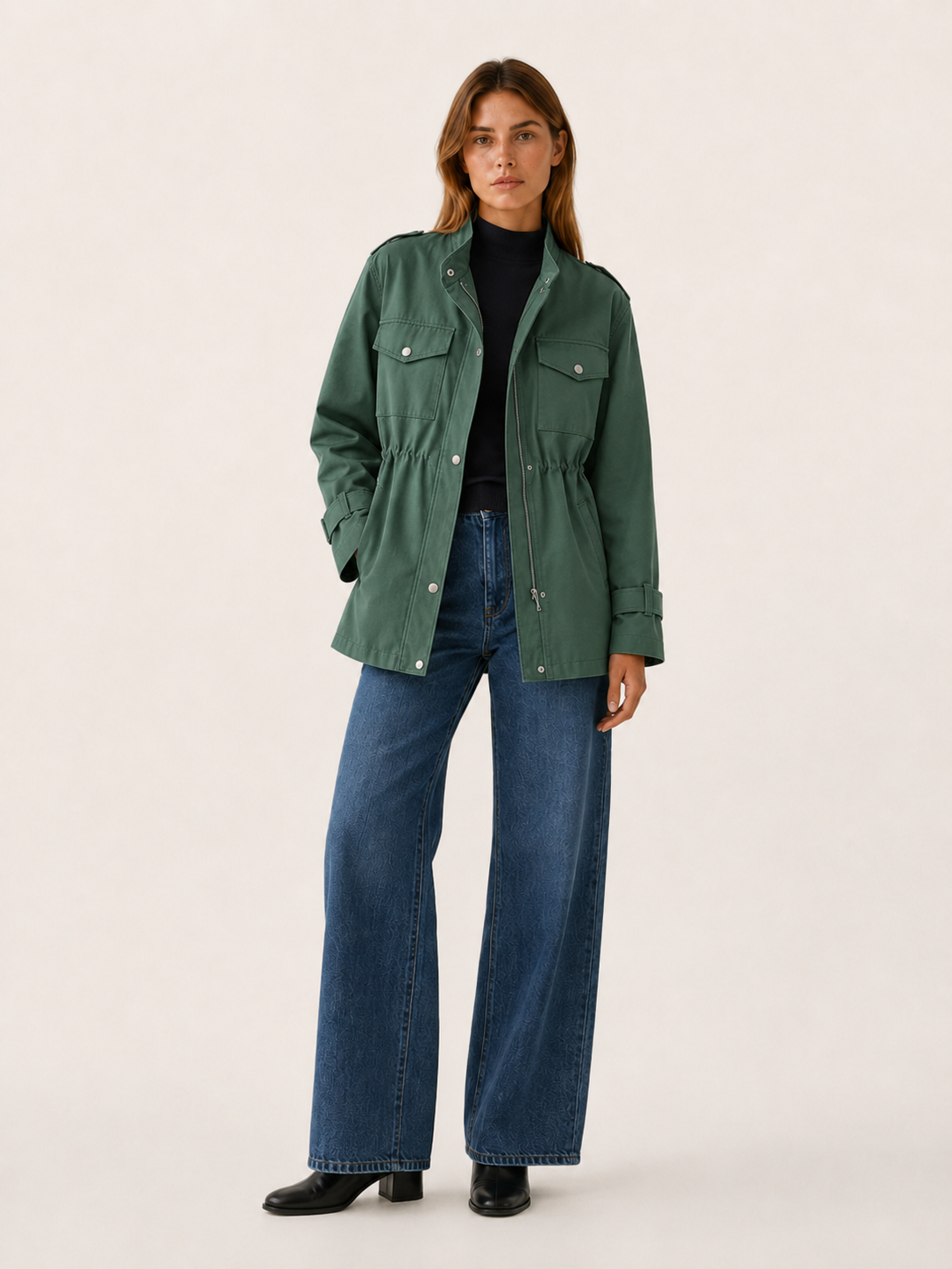 Women's Shawl Collar Tie Waist Winter Coat