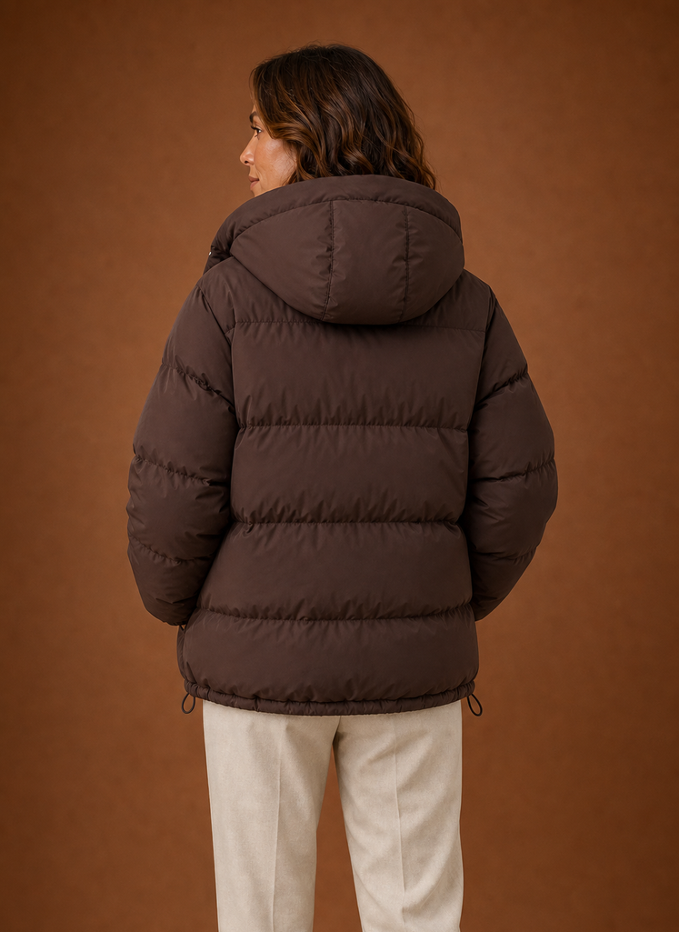 Back view of the Areleon Oversized Puffer Jacket showing the full rear silhouette