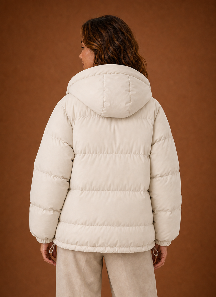 Back view of the Areleon Oversized Puffer Jacket showing the full rear silhouette