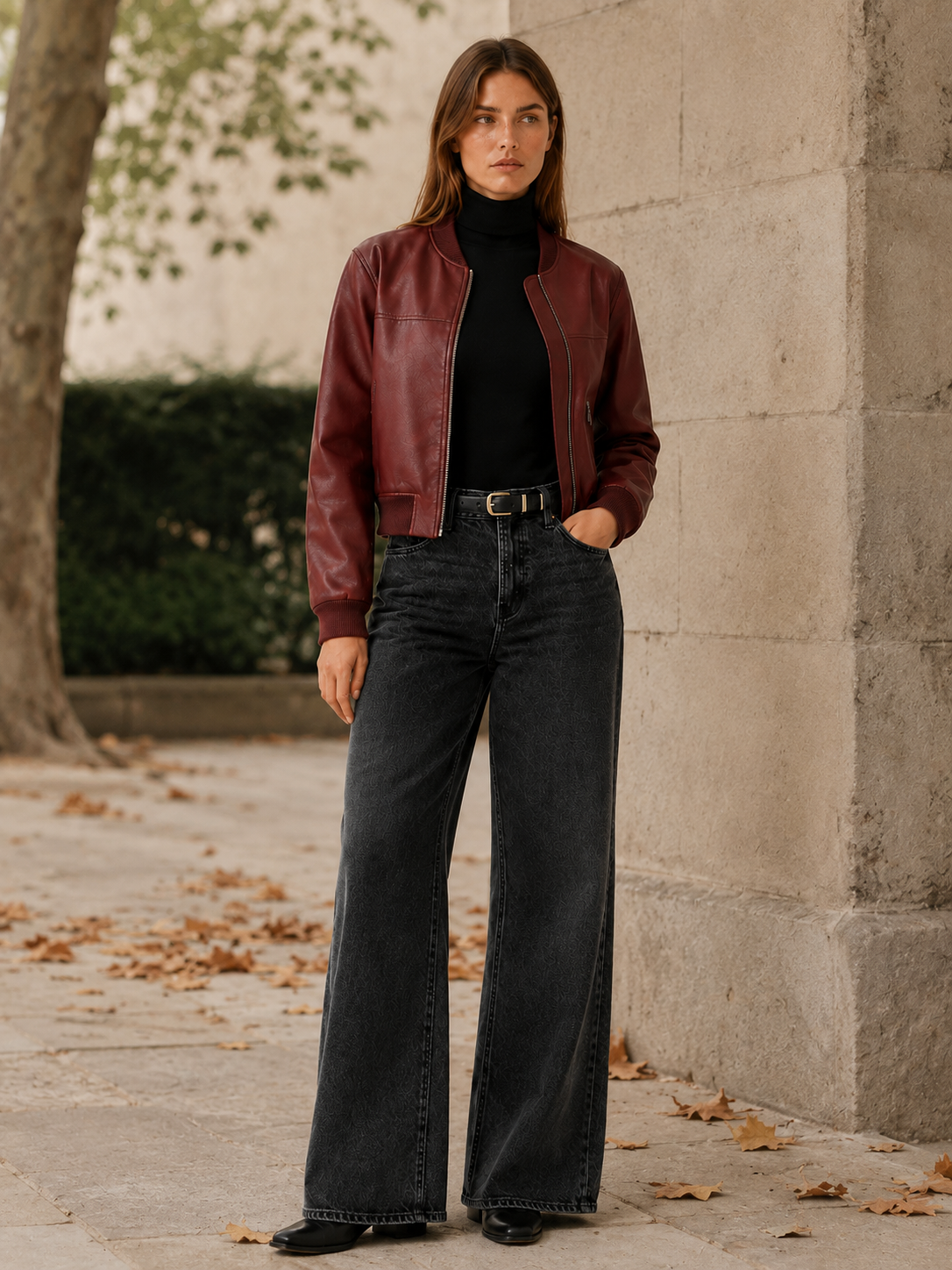 Women's Cropped Collarless Zip Jacket