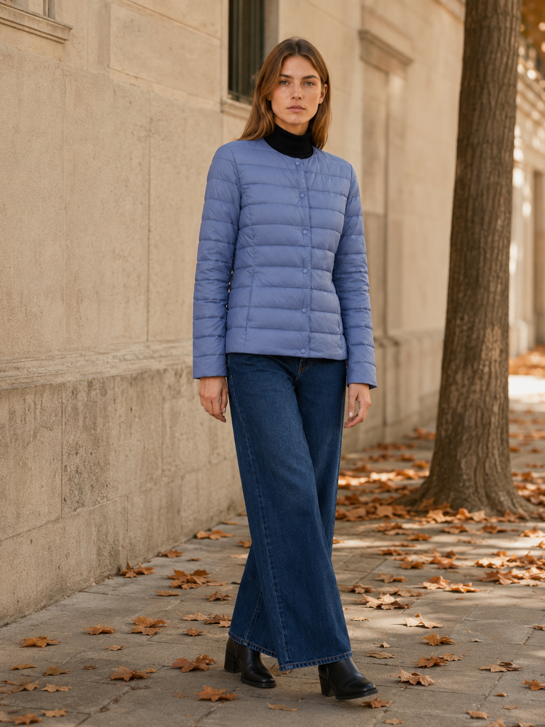Women's Lightweight Quilted Snap Front Jacket