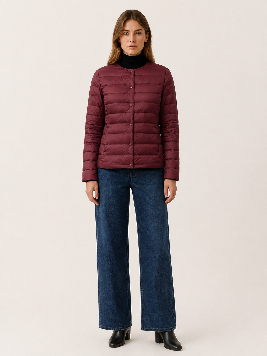 Women's Lightweight Quilted Snap Front Jacket