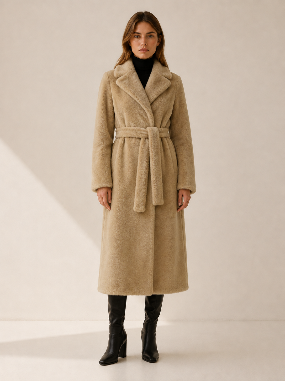 Women's Oversized Belted Long Coat