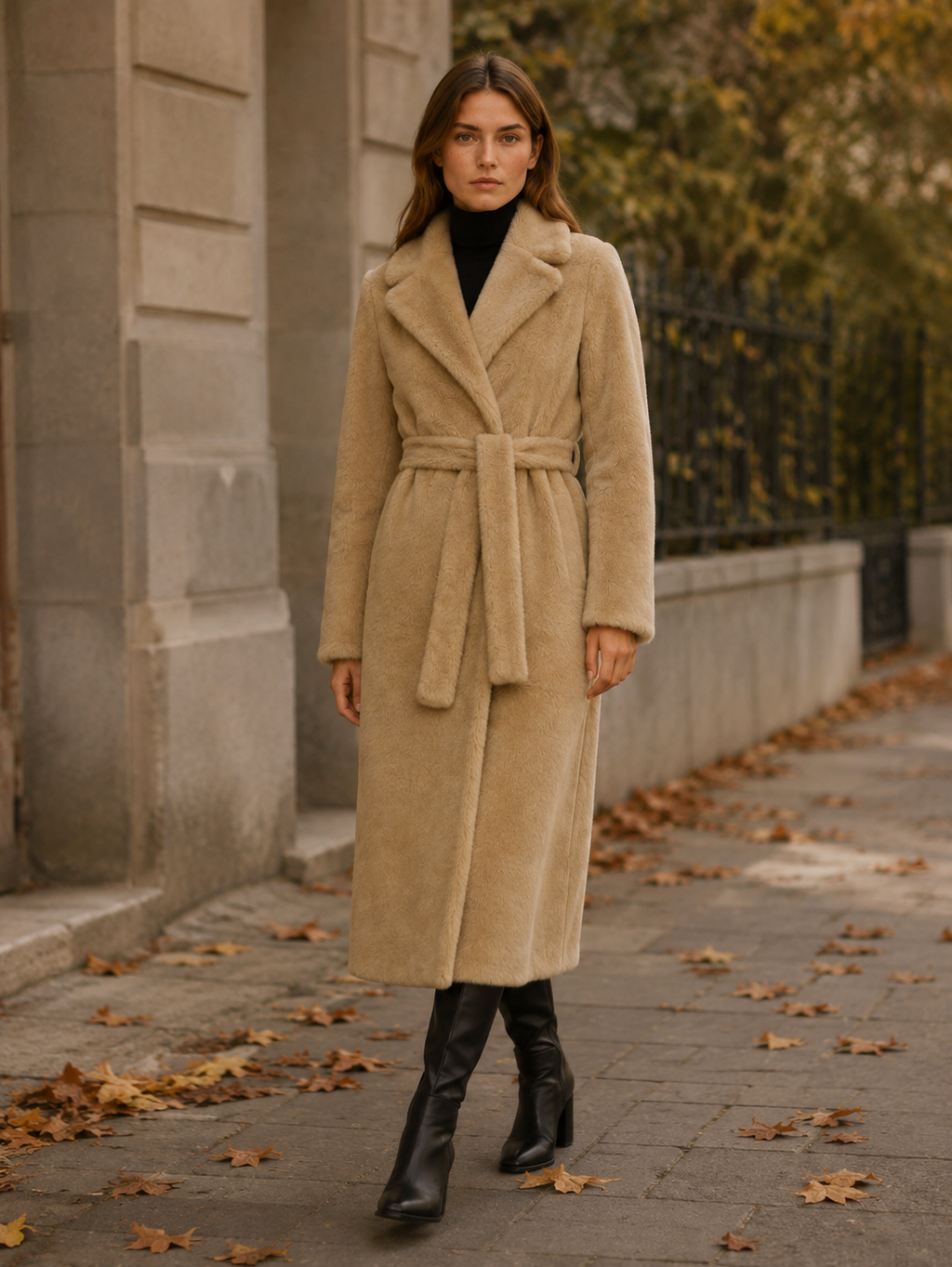 Women's Oversized Belted Long Coat