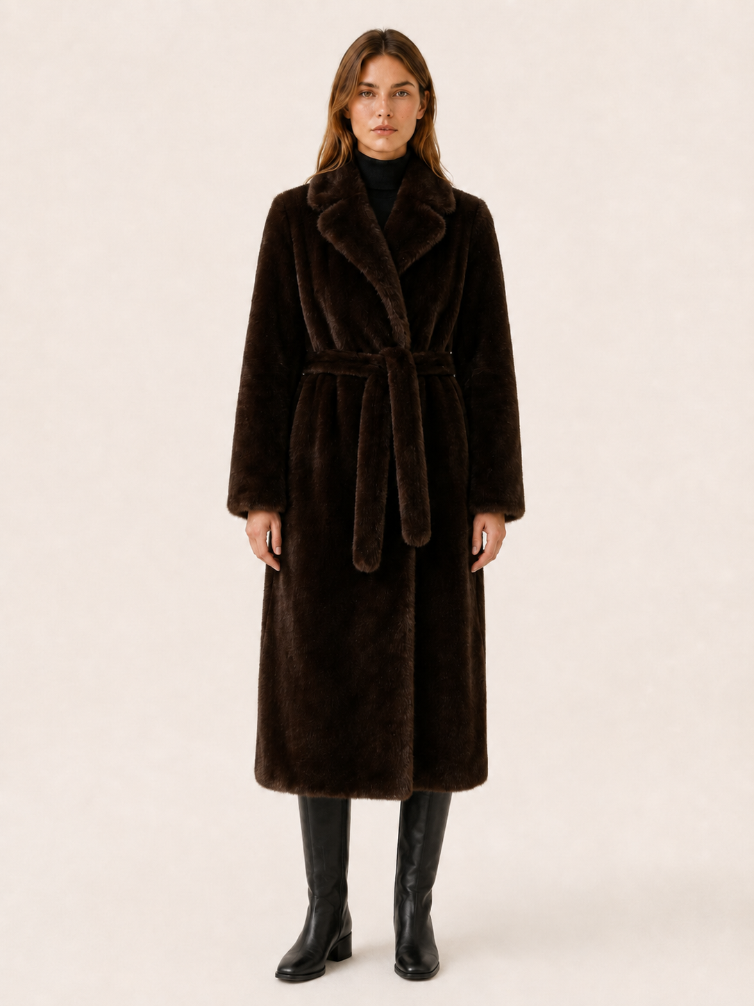 Women's Oversized Belted Long Coat