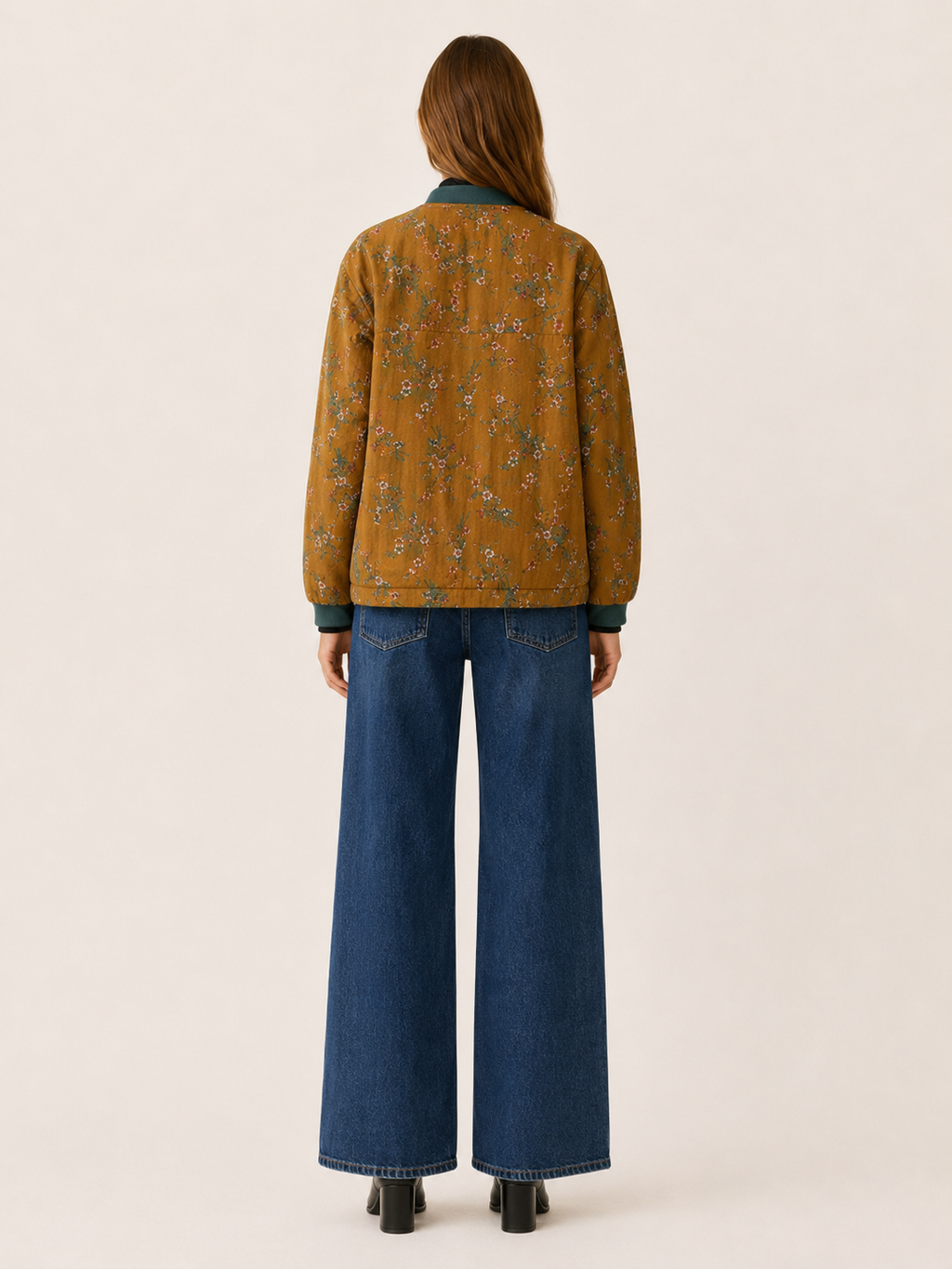 Women's Floral Print Padded Short Jacket