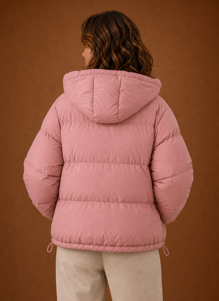 Back view of the Areleon Oversized Puffer Jacket showing the full rear silhouette