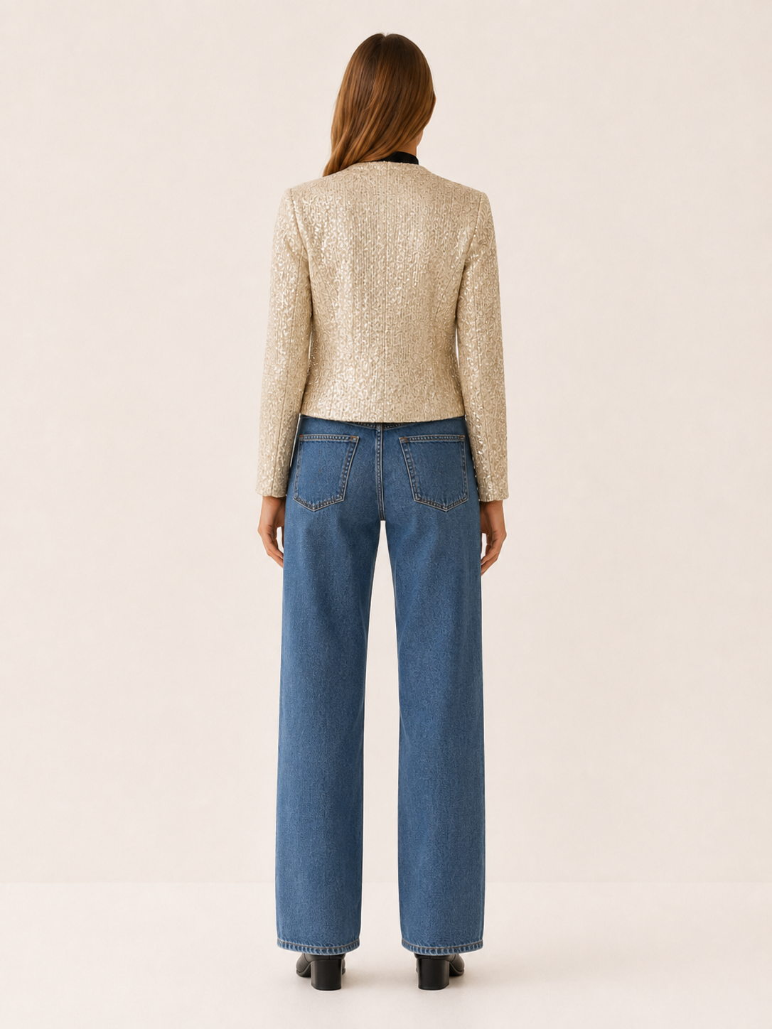Women's Sequin Cropped Blazer