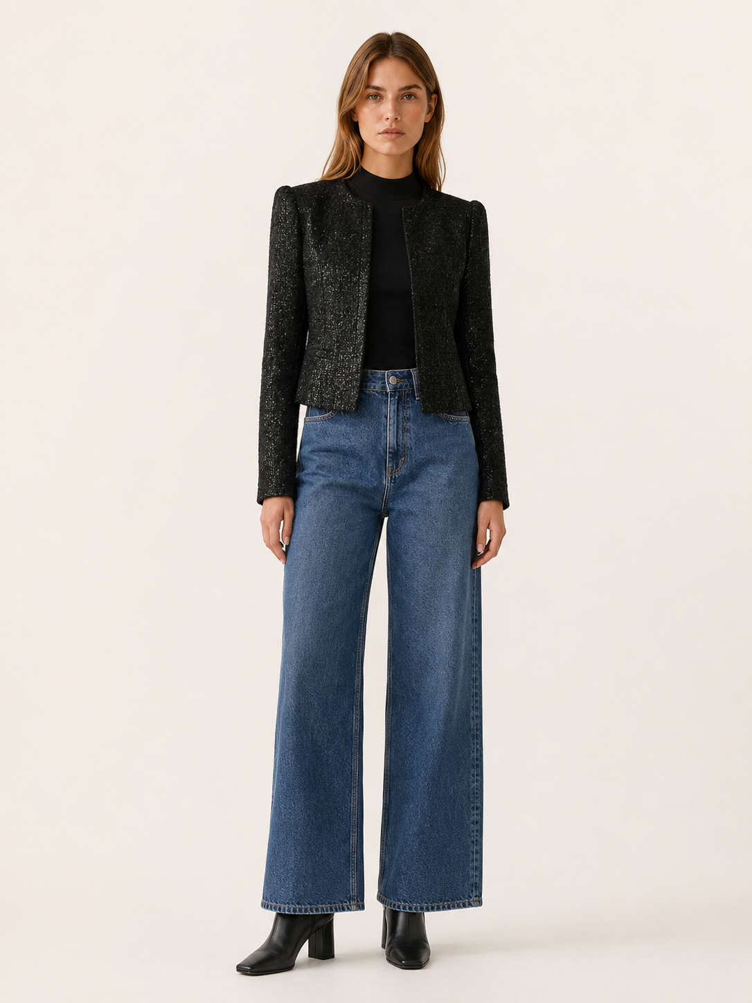 Women's Sequin Cropped Blazer