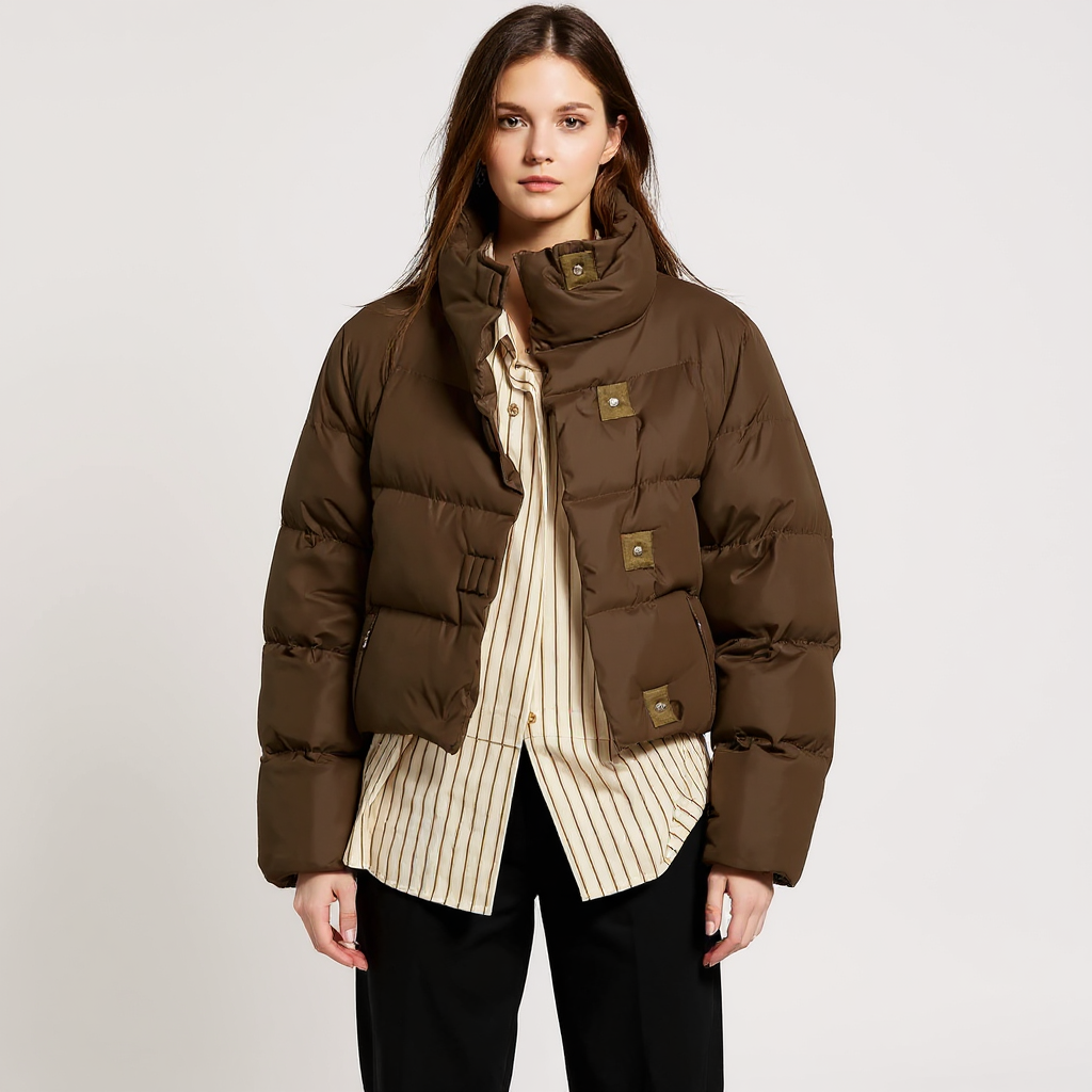 Women's High Collar Quilted Puffer Jacket