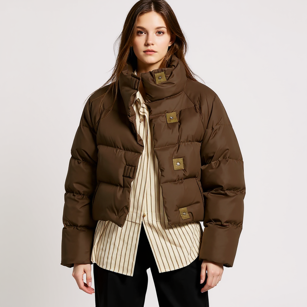 Women's High Collar Quilted Puffer Jacket