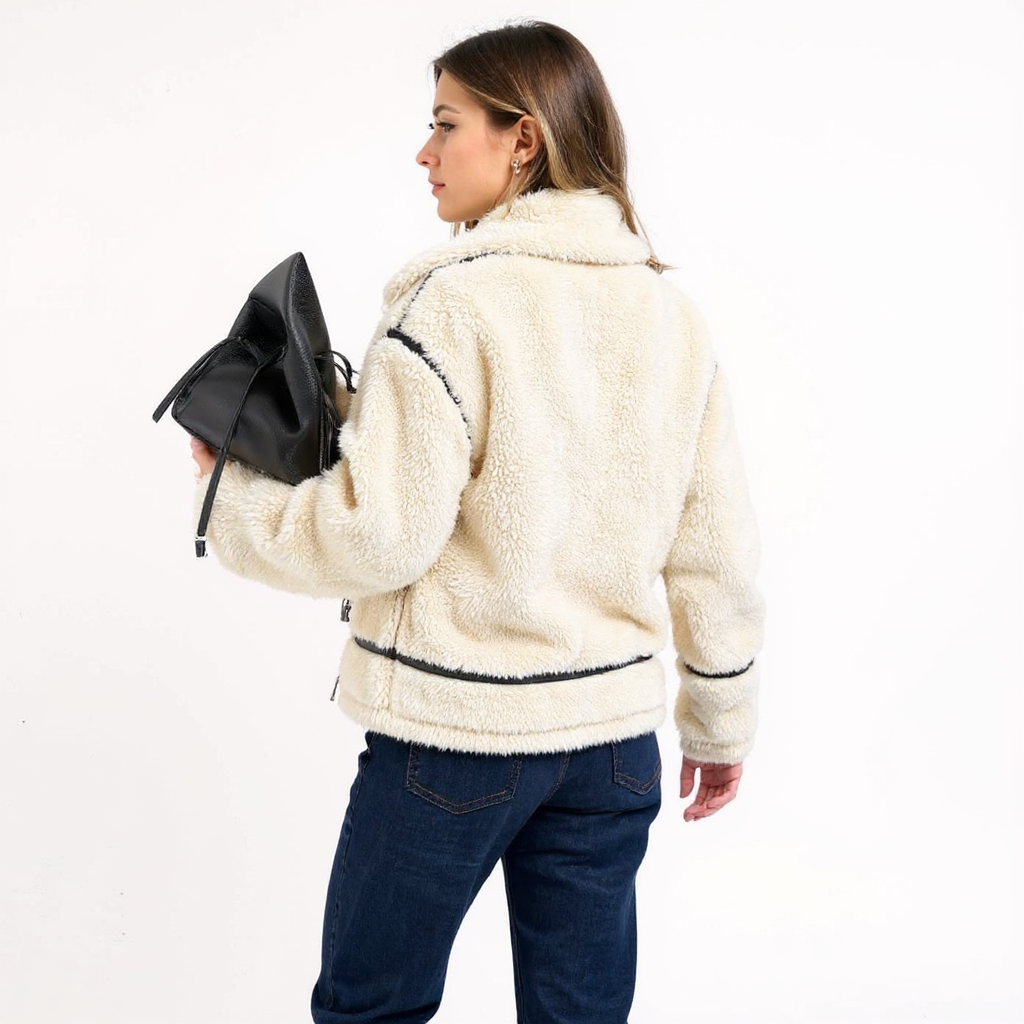 Women's Oversized Sherpa Fleece Zip Jacket