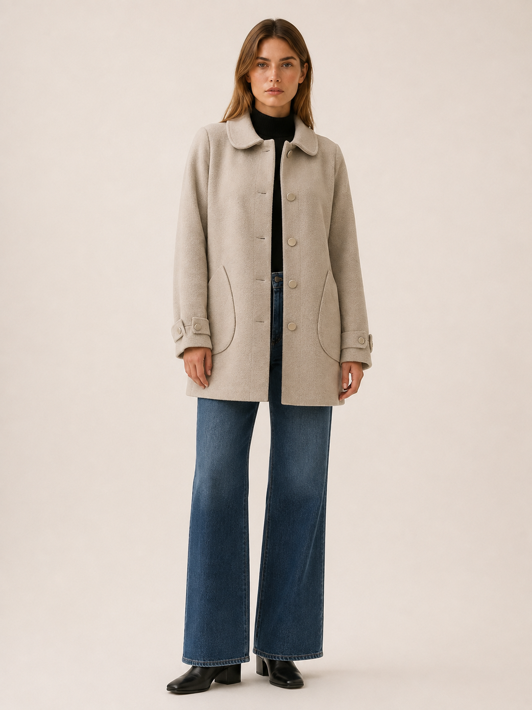 Women's Longline Button Front Coat