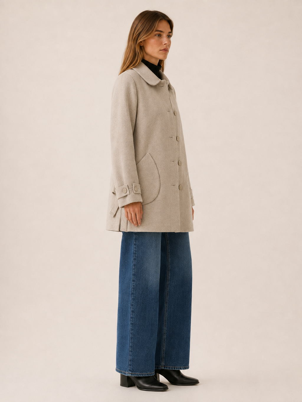Women's Longline Button Front Coat