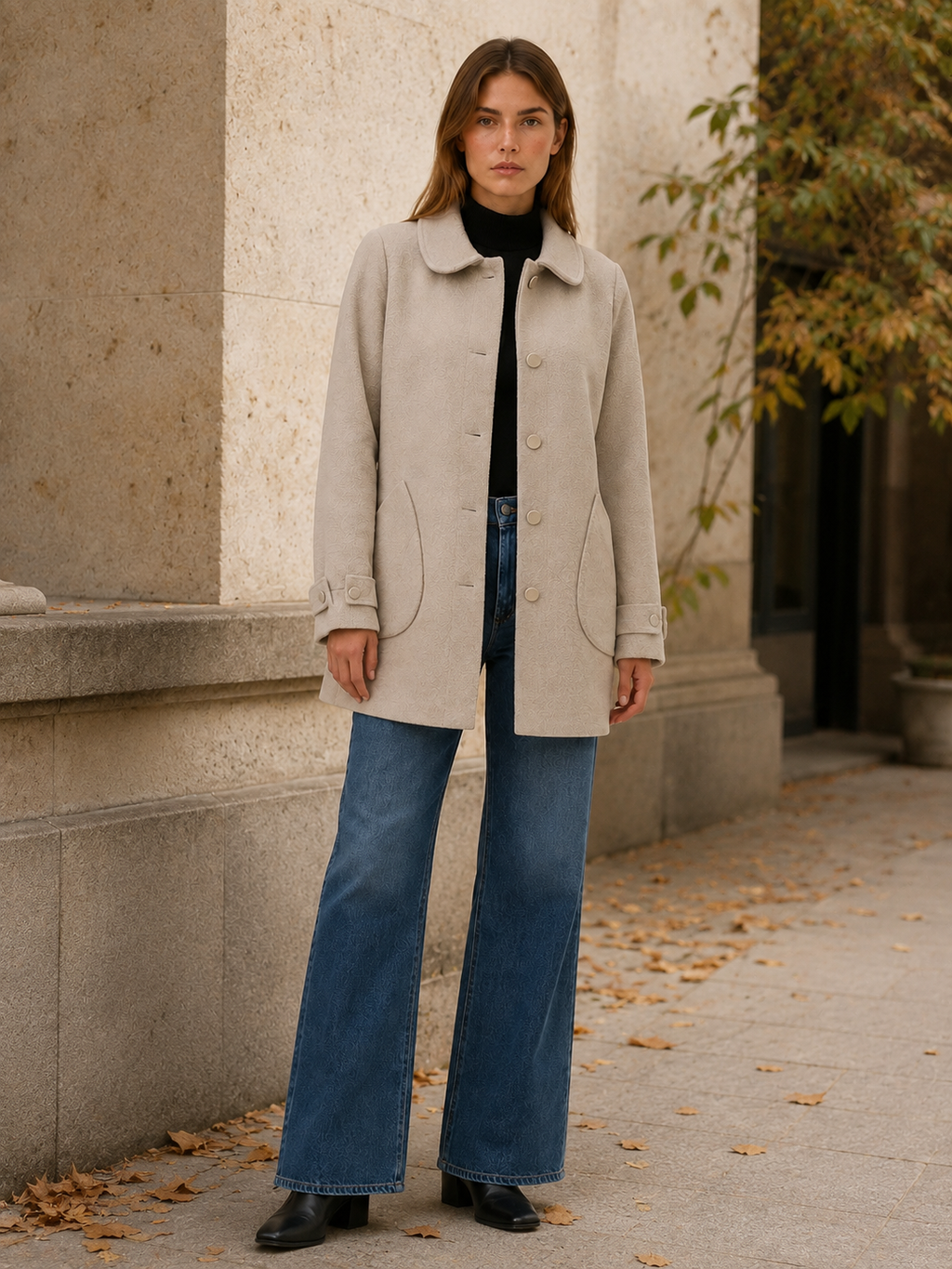 Women's Longline Button Front Coat