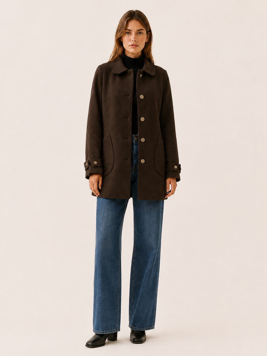 Women's Longline Button Front Coat